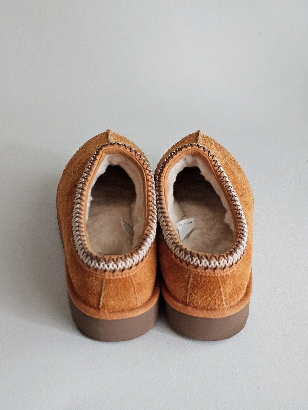 UGG Tasman Shaggy Suede Slippers Dark Apricot Men’s Size 12 Like New Box
